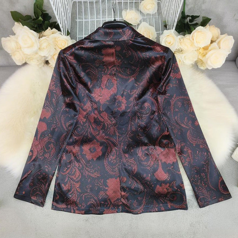 Women's Creative Printed Business Temperament Small Blazers
