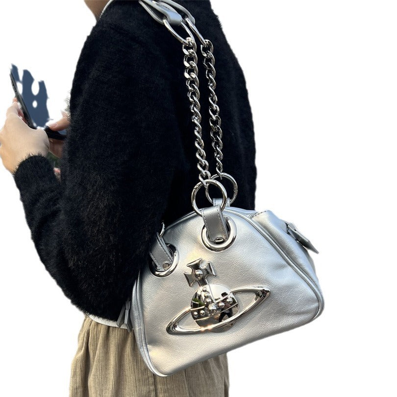 Niche Queen Mother Saturn Crocodile Pattern Armpit Bags