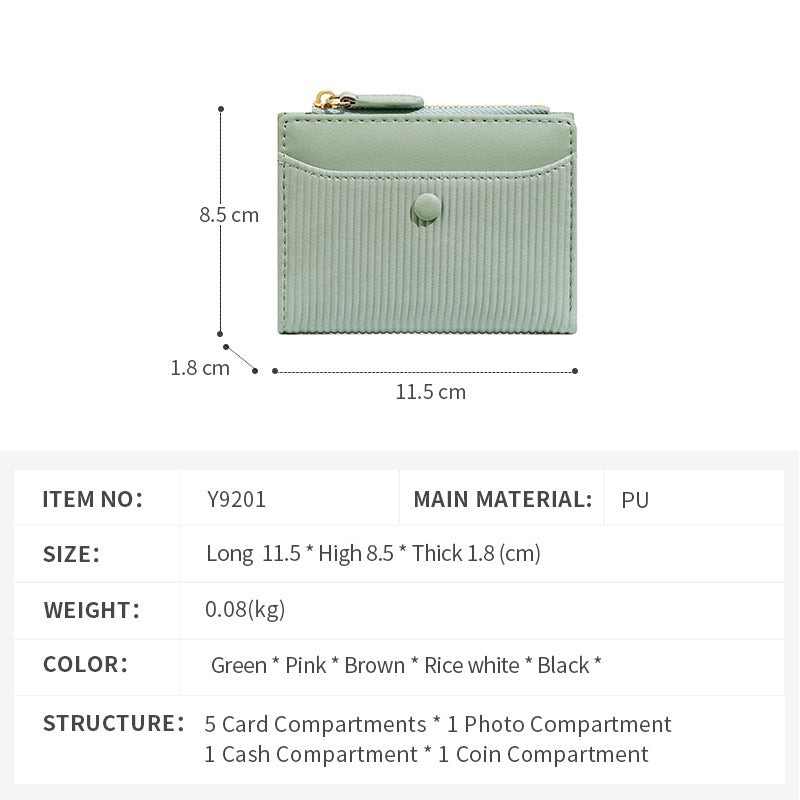 Women's Short High-grade Two-fold Thin Multiple Slots Ladies Wallets