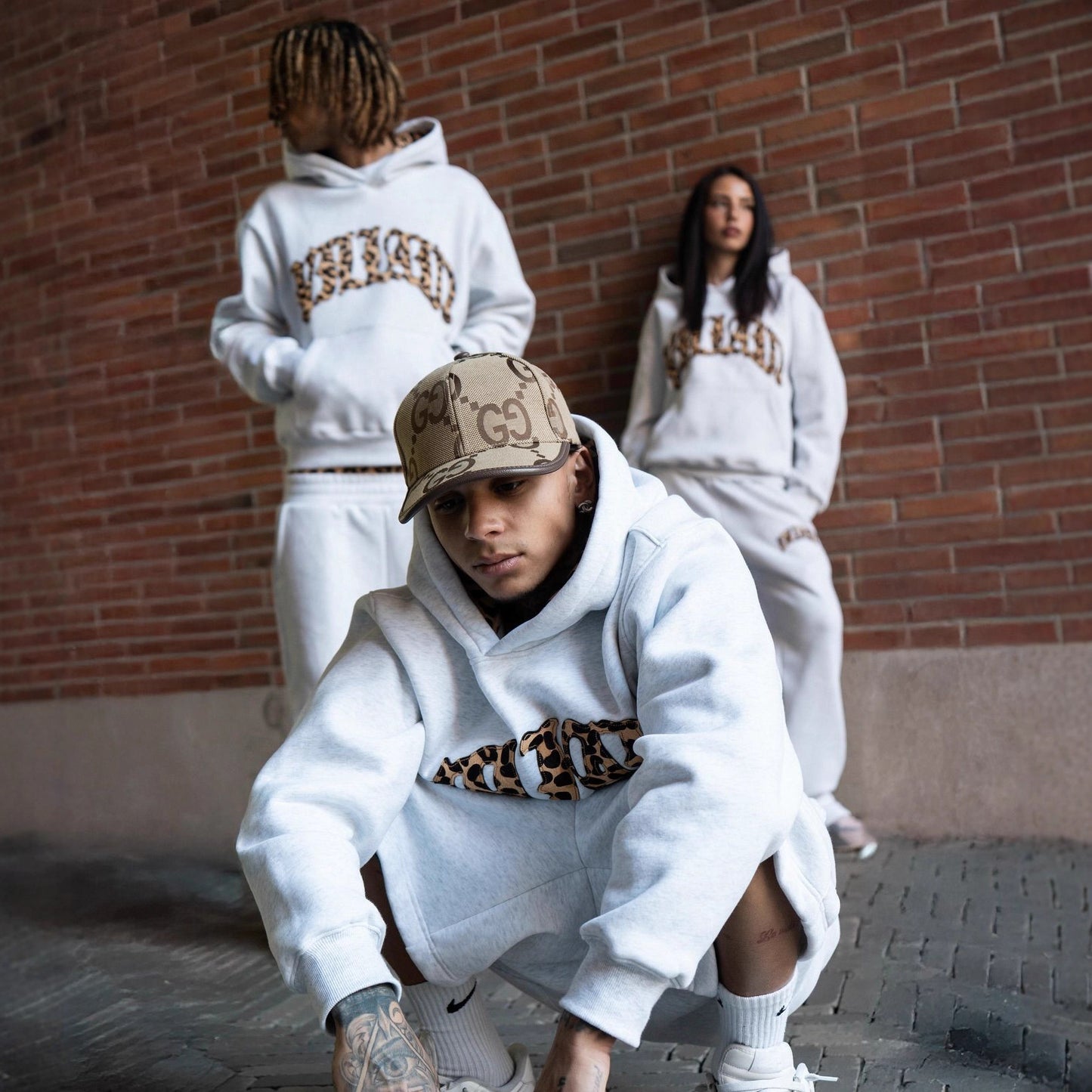 Women's & Men's Trendy Hooded Letters Embroidery Pullover Suits