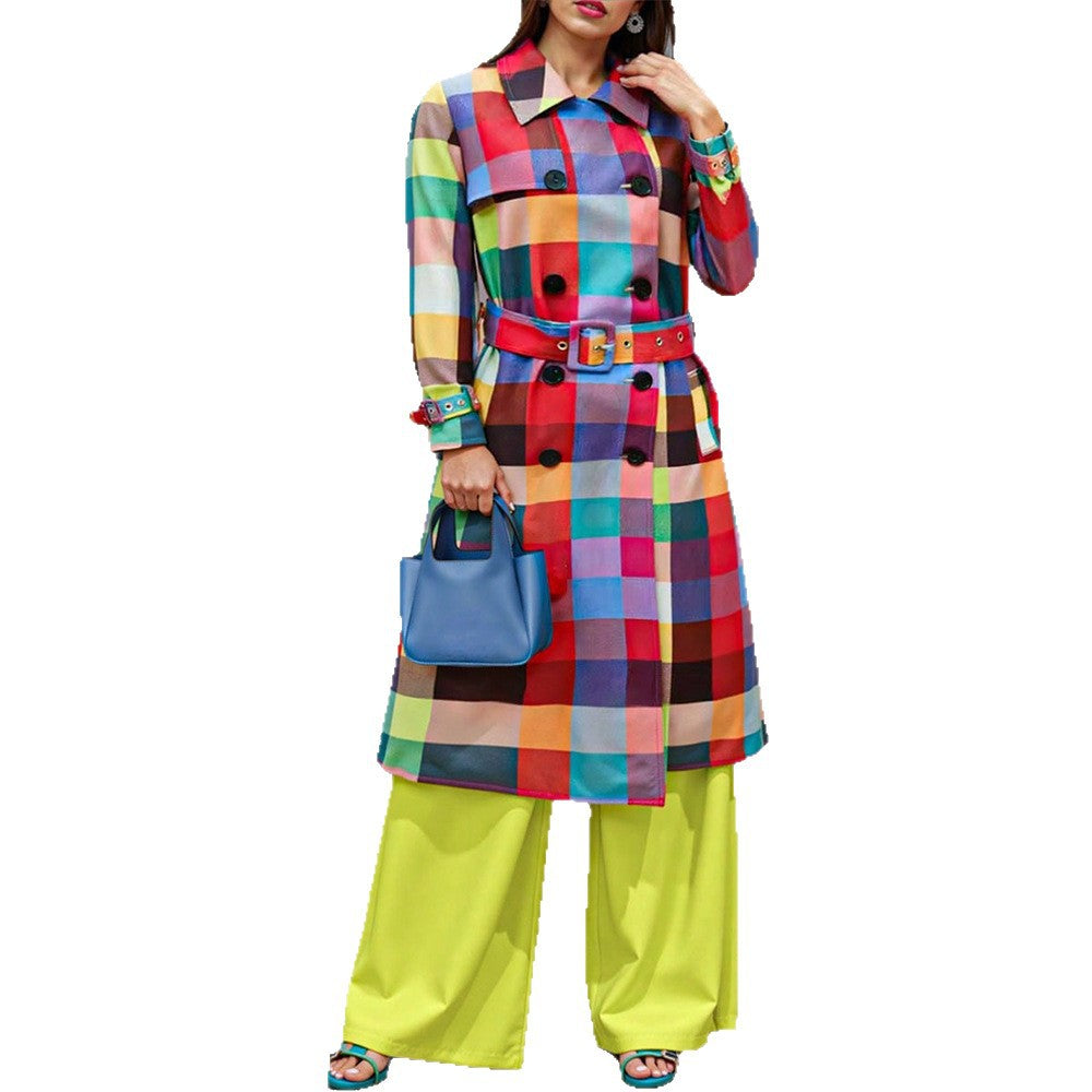 Women's Slouchy Elegant Casual Plaid Printed Coats