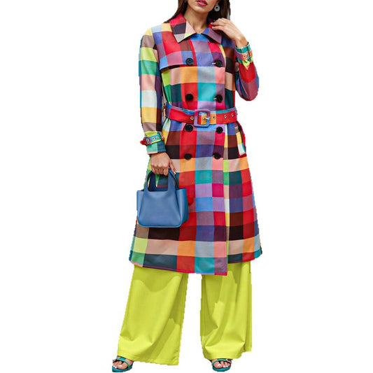 Women's Slouchy Elegant Casual Plaid Printed Coats