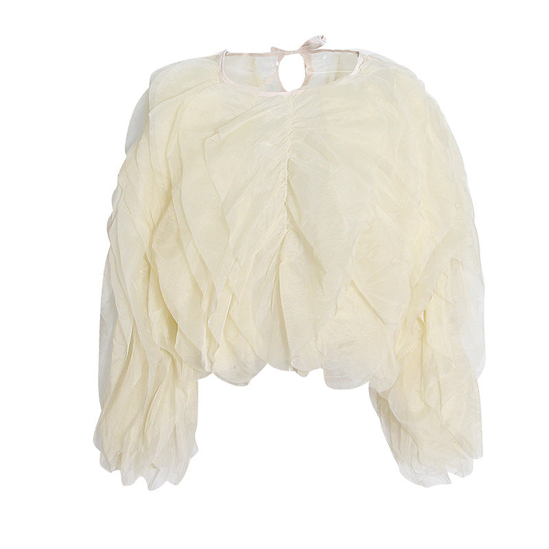 Women's Spring Cool Long Sleeve Layered Ruffled Blouses