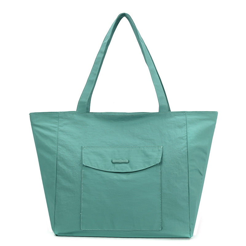 Simple Solid Color Large Capacity Commuter Tote Bags