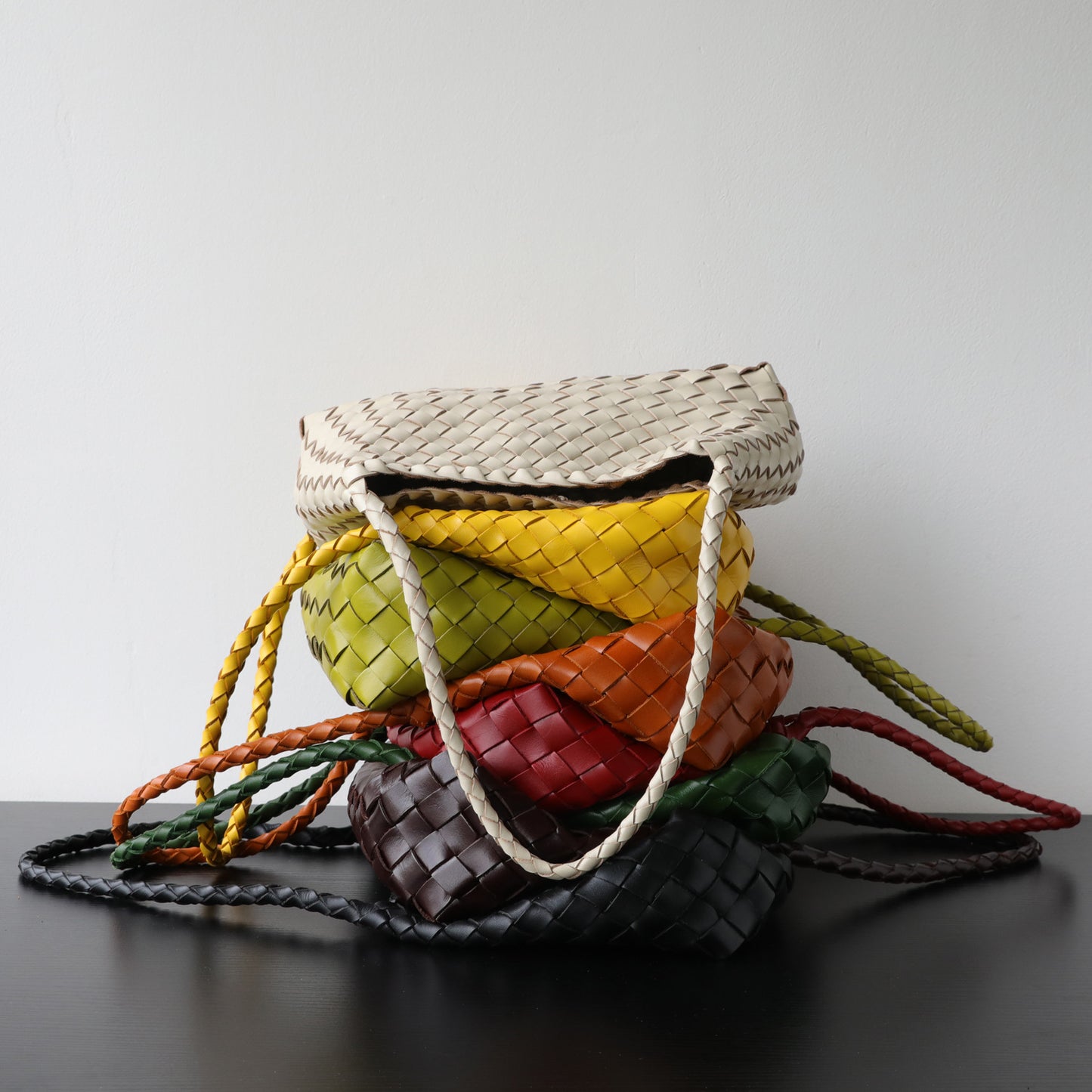 French Retro Vegetable Basket Genuine Leather Armpit Bags