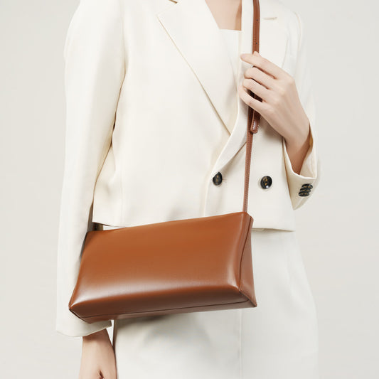 Women's French Stick Underarm Leather Design Red Crossbody Bags
