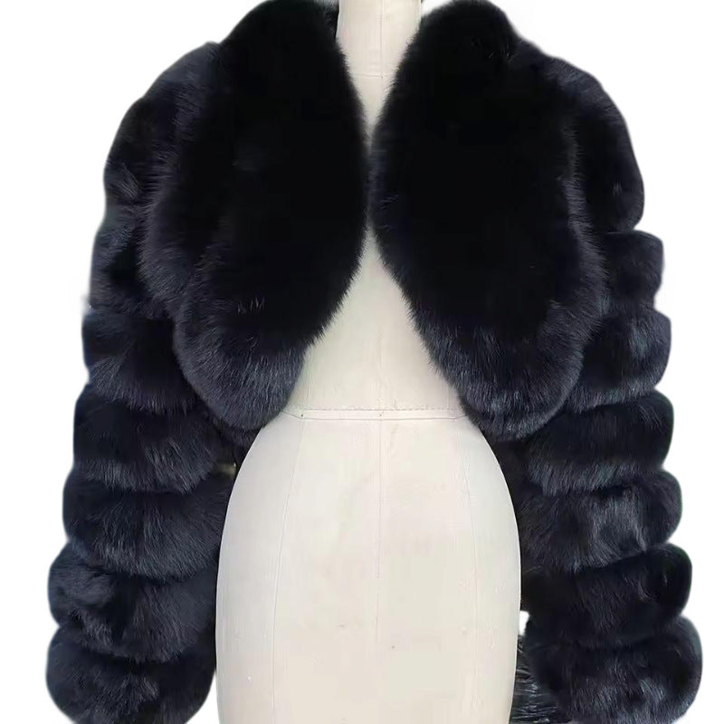 Faux Fur Fox Stitching Winter Warm Coats