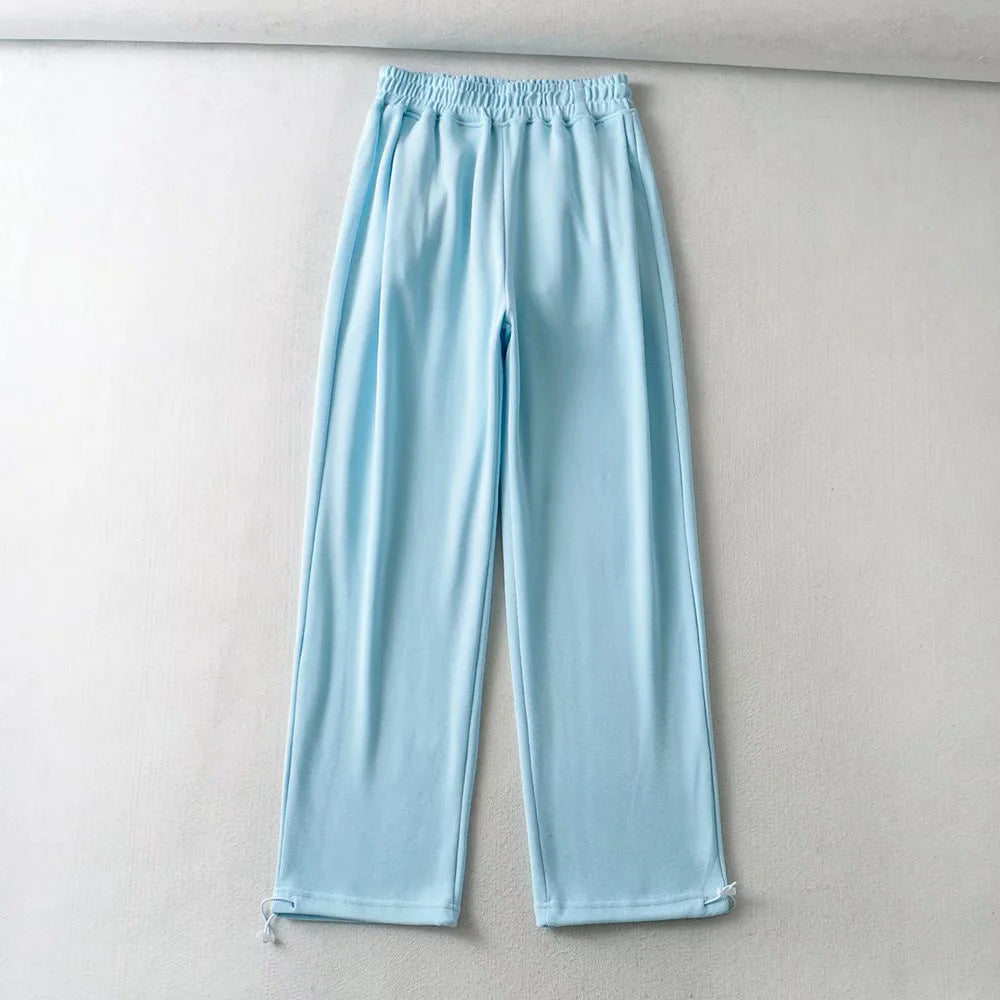 Women's Fashion Autumn Elastic High Waist Two-way Pants