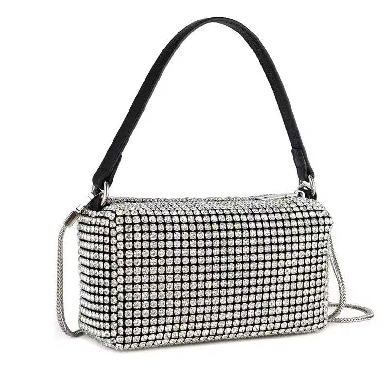 Women's King Diamond Fashion Genuine Leather Small Square Bags