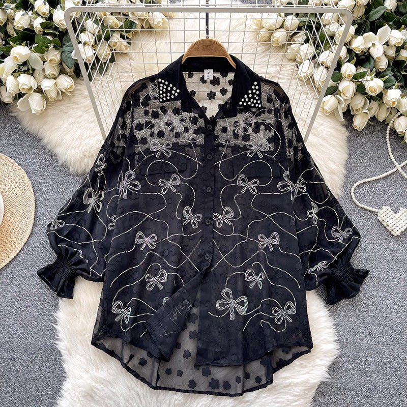 Women's Thin Long-sleeved Shirt Loose Slimming Casual Blouses