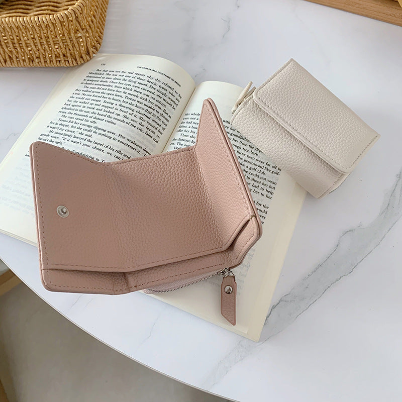 Women's Simple Short Folding High Sense Three-fold Ladies Wallets