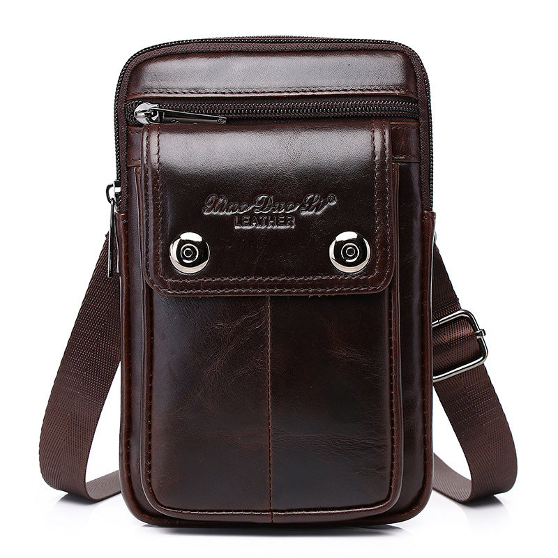 Men's Cell Leather Mini Cross Body Vintage Men's Waist Packs