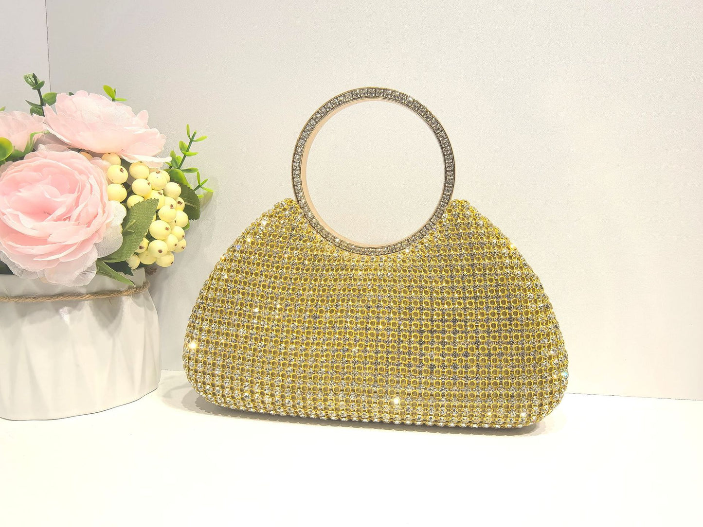 Classic Diamond Chain Elegant Clutch Trendy Lock