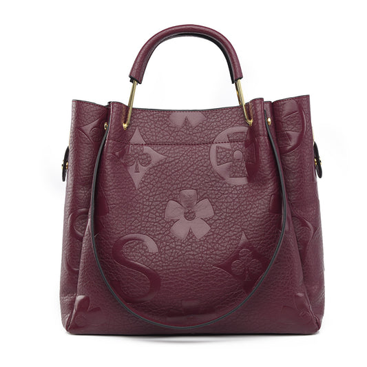 Fashion Retro Three-dimensional Embossed Female Pu Leather Large Handbags
