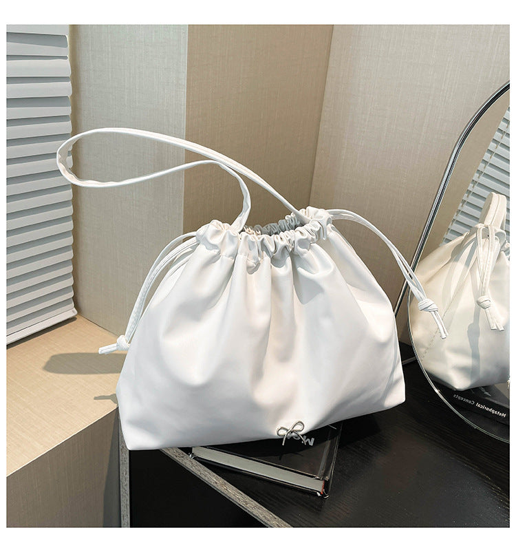 Women's Large Capacity Pleated Lazy Fashion Drawstring Handbags
