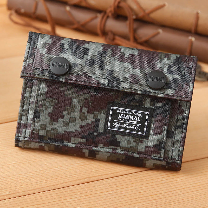 Men's Camouflage Canvas Female Korean Short Personalized Ladies Wallets