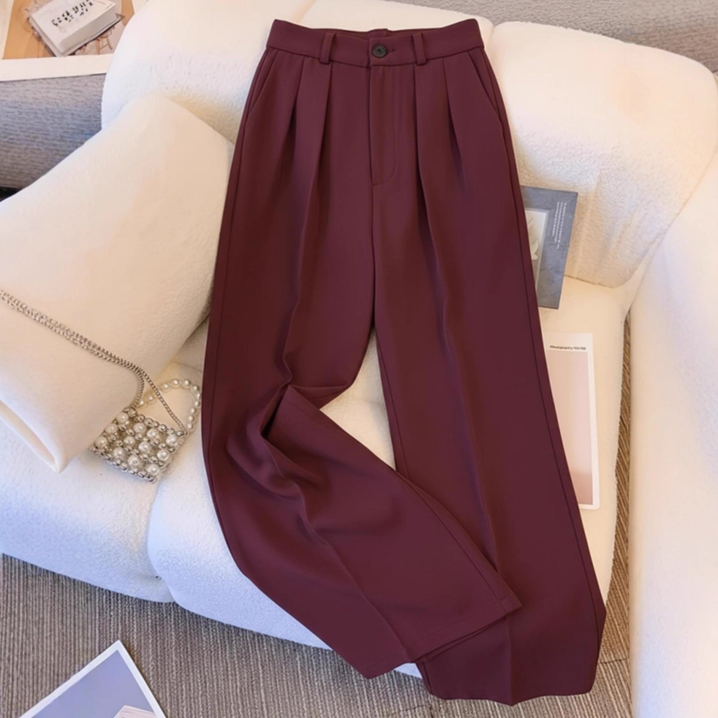 High Waist Wide Leg Casual Mopping Floor Pants