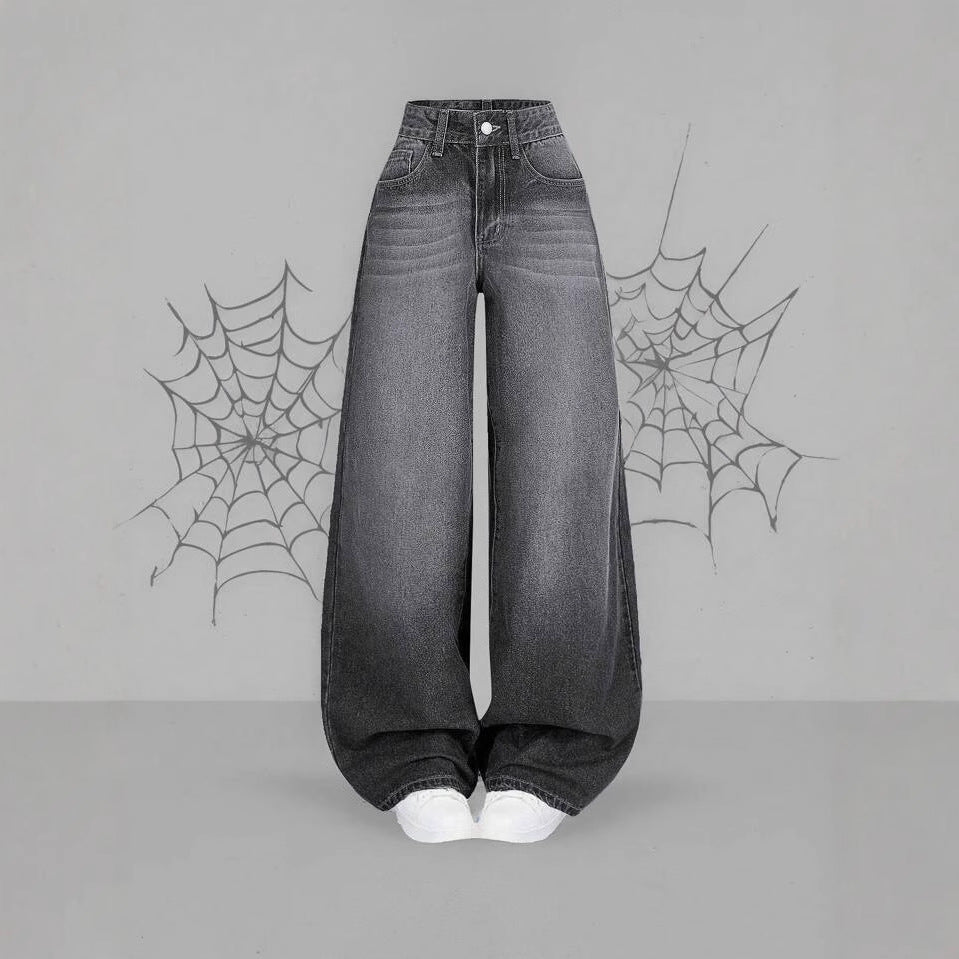 Women's Wheat High Waist Spring Distressed Loose Slimming Starry Sky Pattern Women's Jeans
