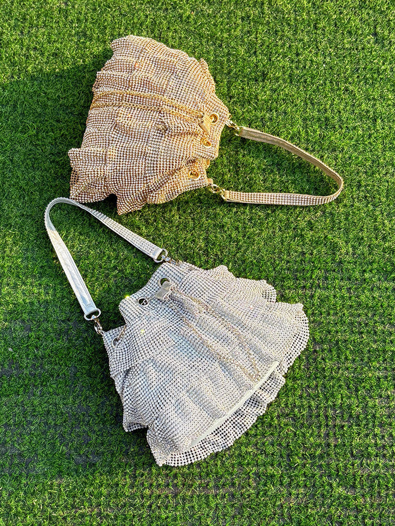 New Shiny Pleated High-grade Simple Graceful Handbags