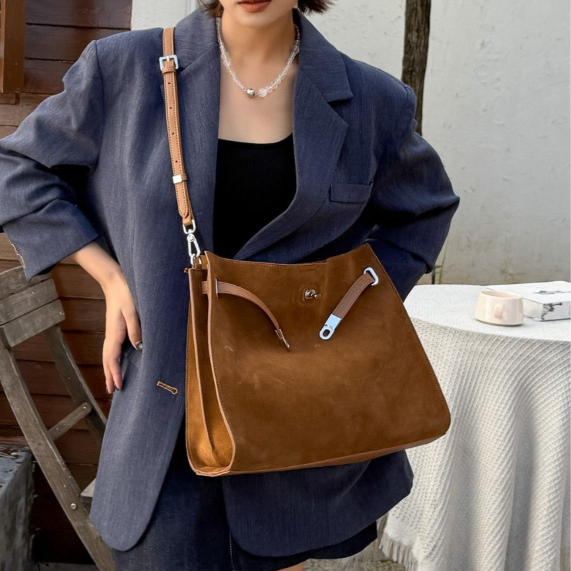 Women's Frosted Leather Hand-held Fashionable Large Capacity Armpit Bags