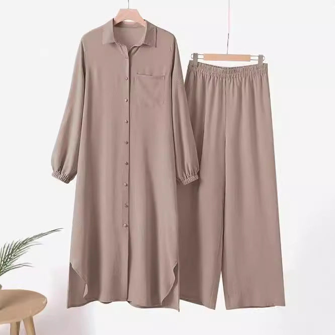 Women's Arab Style Two-piece Long-sleeved Shirt Trousers Suits