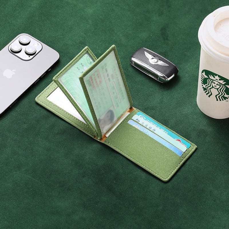 Women's & Men's & License Protective Cover Suede Multifunctional Id Package