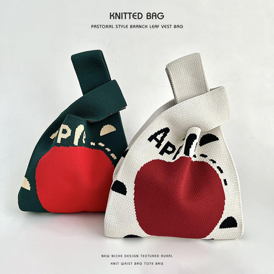 Summer Dopamine Fruit Female Knitted Hand Handbags