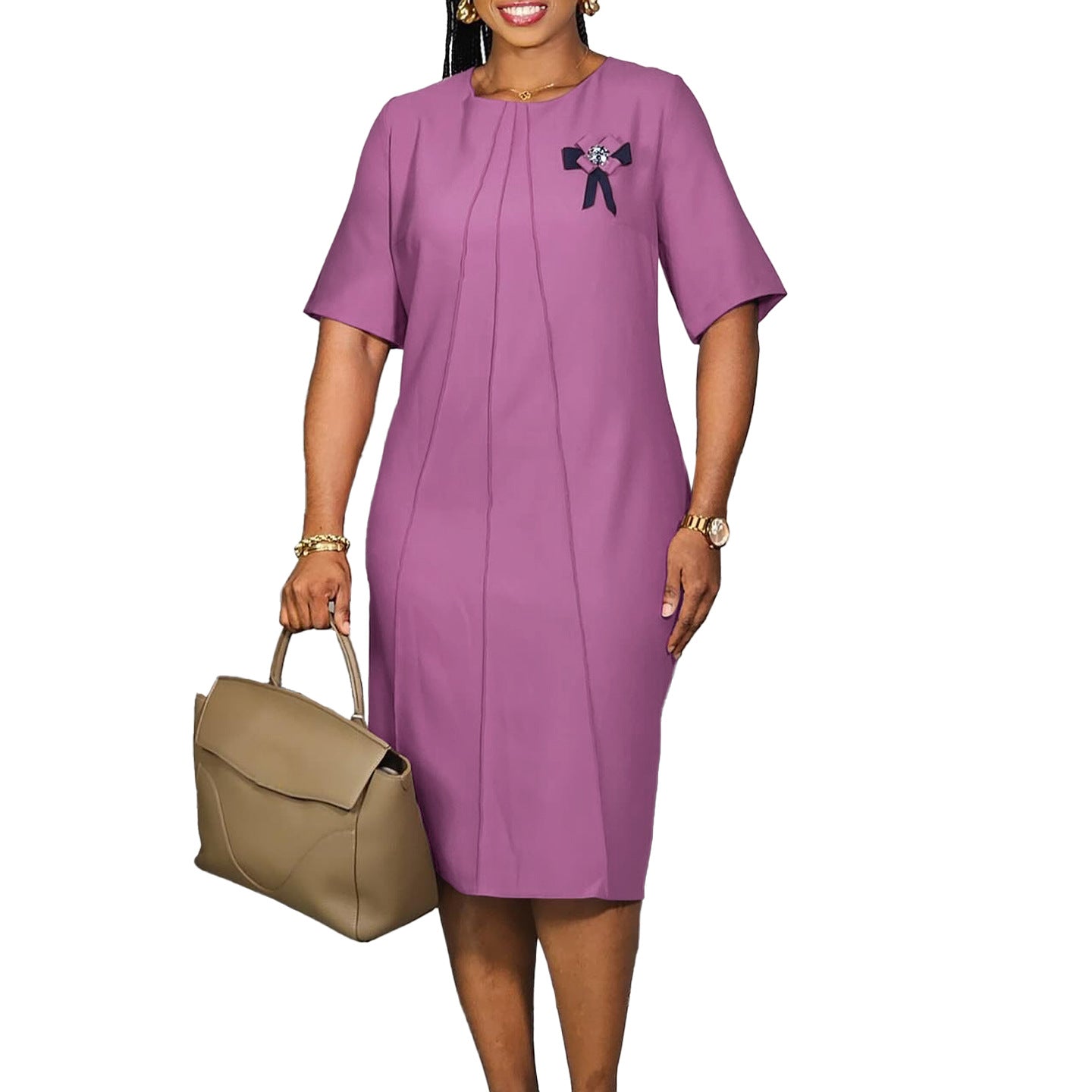 Women's Elegant Solid Color Loose-fitting Large African Dresses