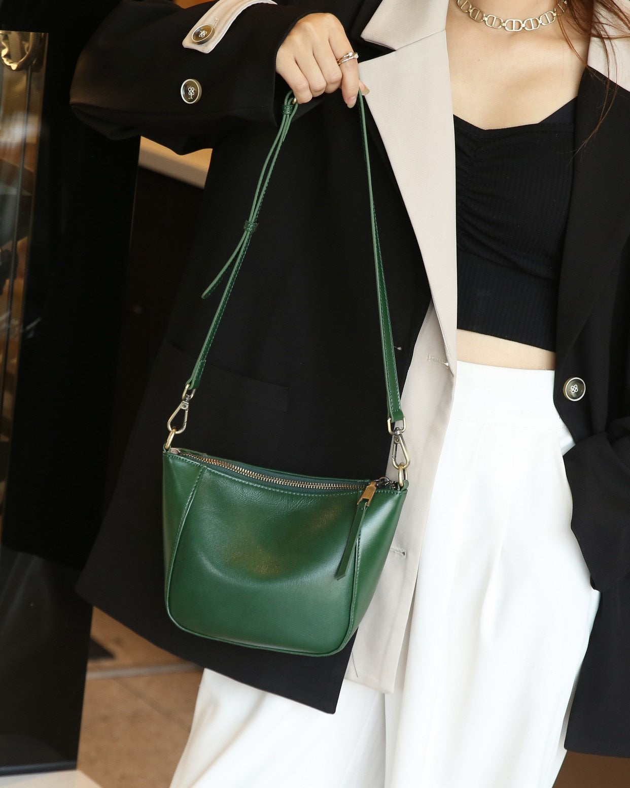 Women's Genuine Leather High-grade Niche First Layer Small Square Bags