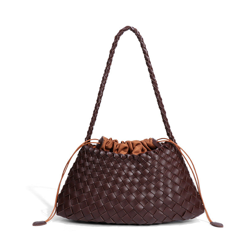 Women's Light Luxury Woven Underarm Portable Vegetable Bags