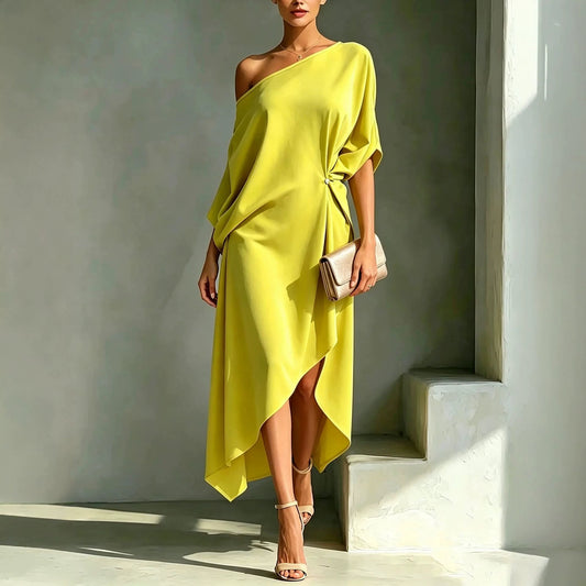 Women's Elegant Minimalist Cotton Linen Sleeveless One-piece Dress
