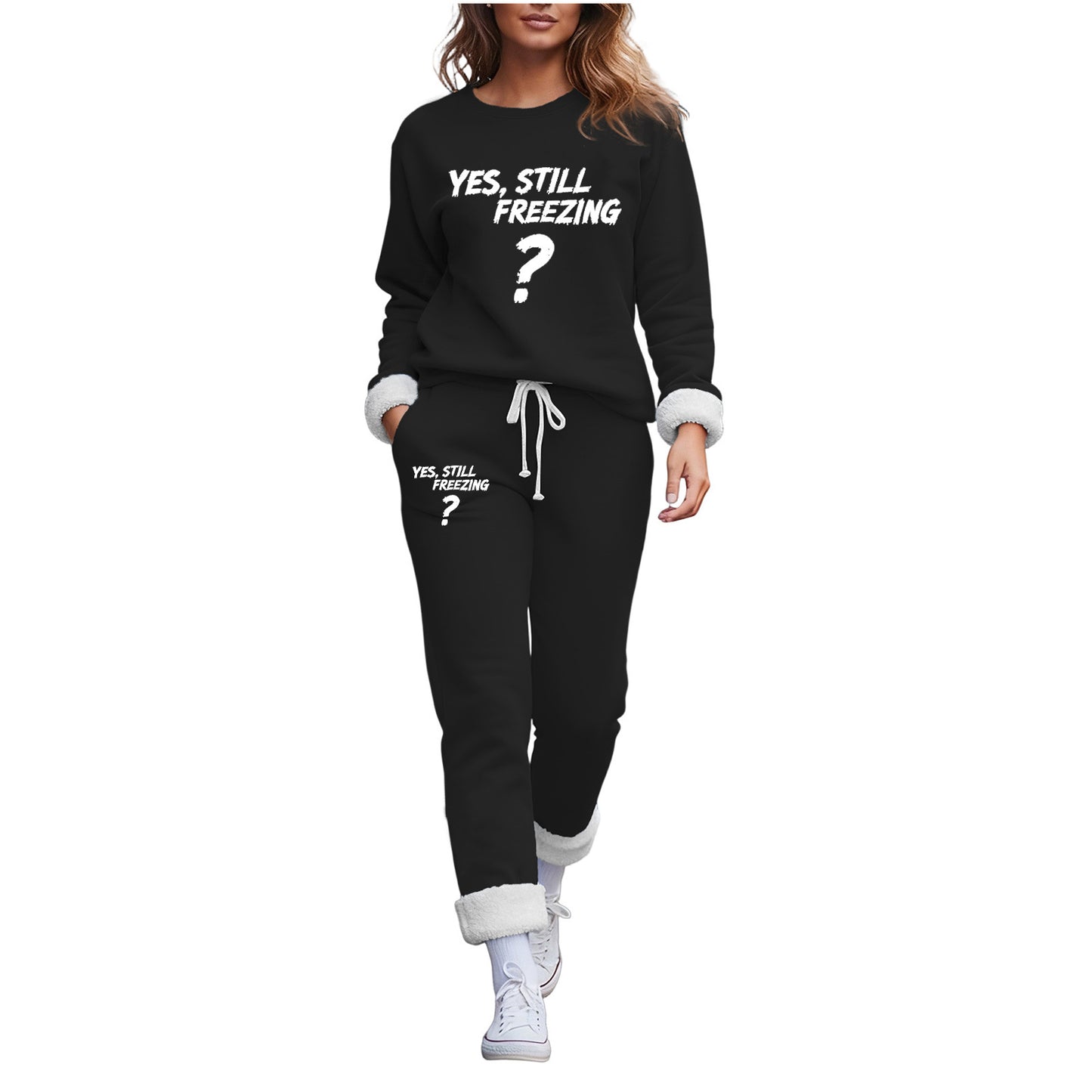 Trendy Fleece-lined Thermal Base Printing Series Women's Sweater, Sweater