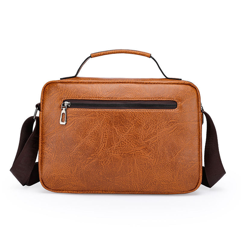 Men's Soft Leather Horizontal Large Capacity Leisure Men's Messenger Bags