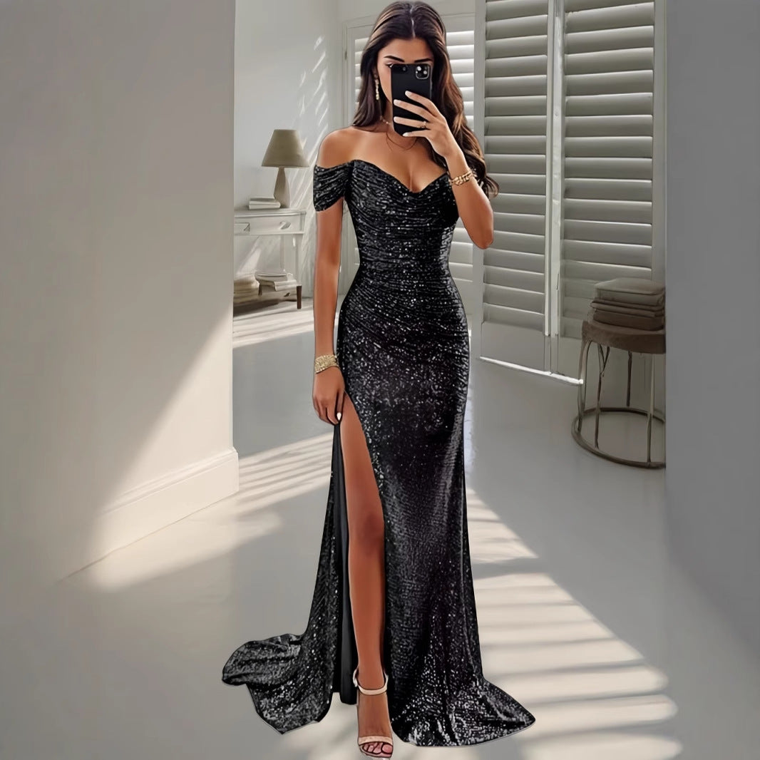 Women's Party Sexy Sequined Large Swing Dress Dresses
