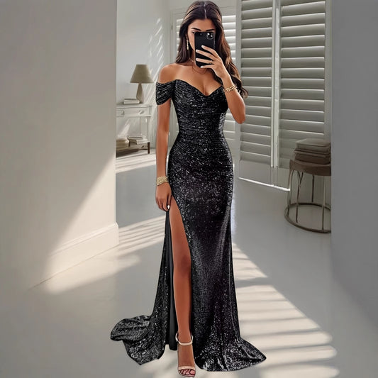 Women's Party Sexy Sequined Large Swing Dress Dresses