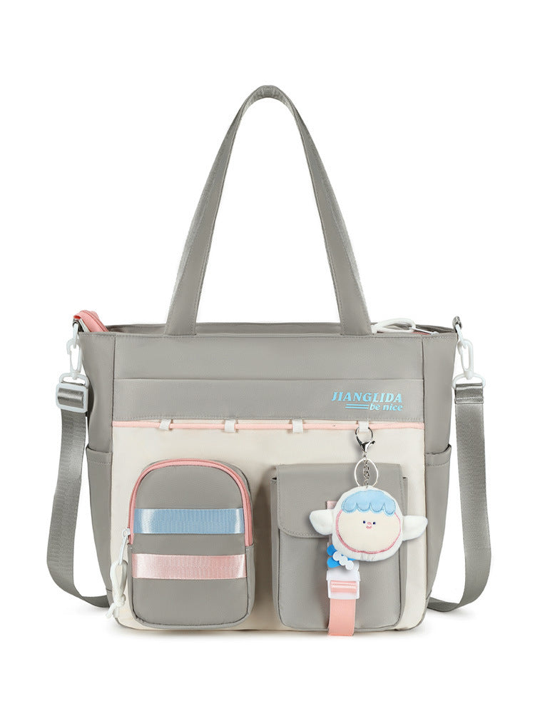 Tuition Korean Style Junior High Color Matching Middle School Students' Schoolbags