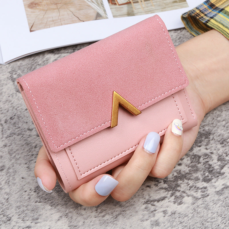 Women's Korean Style Tri Fold Short Vintage Ladies Wallets