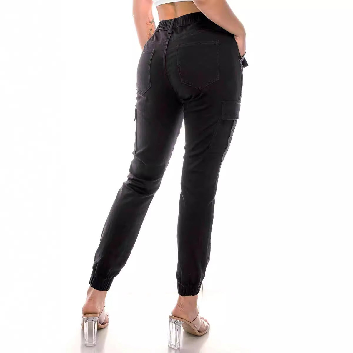 Women's Outdoor Overalls Design Elastic Waist Casual Pants
