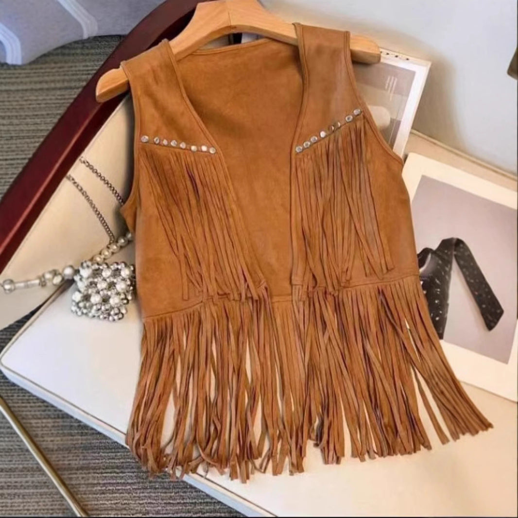 Women's Thick Brushed Veet Nail Tassel Medium Cardigans