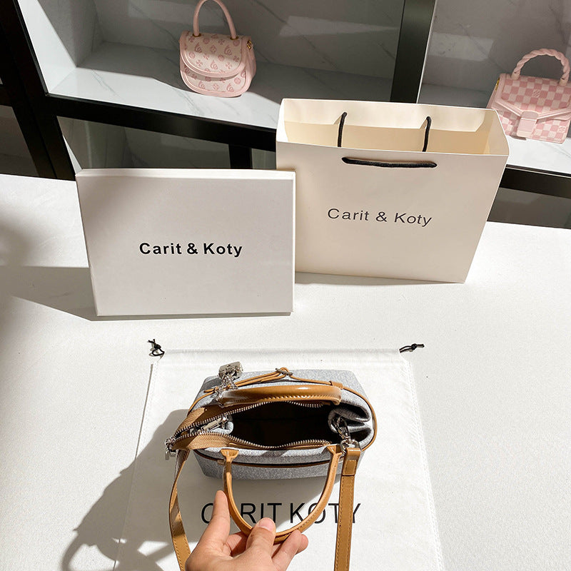 Niche Contrast Color Platinum High Sense Handbags