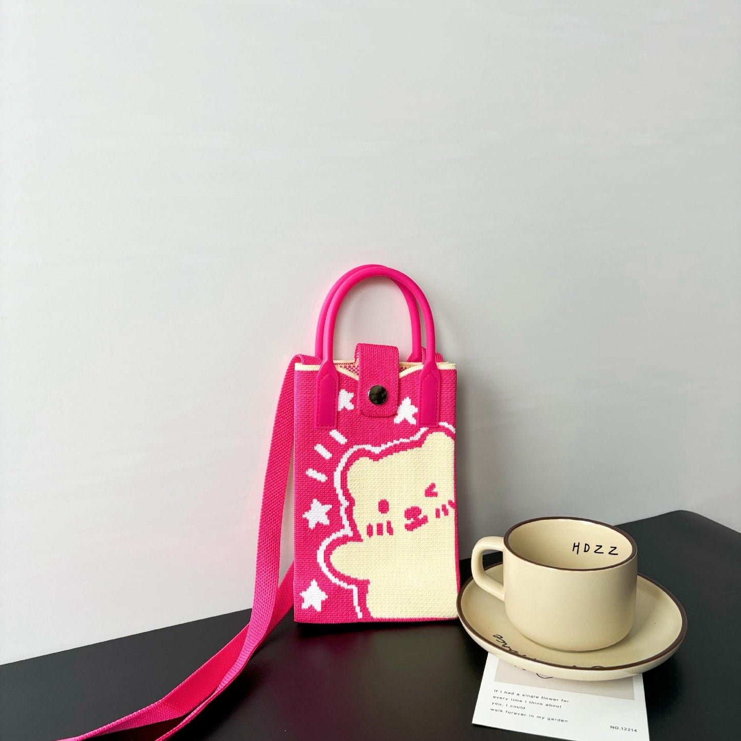 High Sense Mobile Cartoon Knitted Dopamine Bags