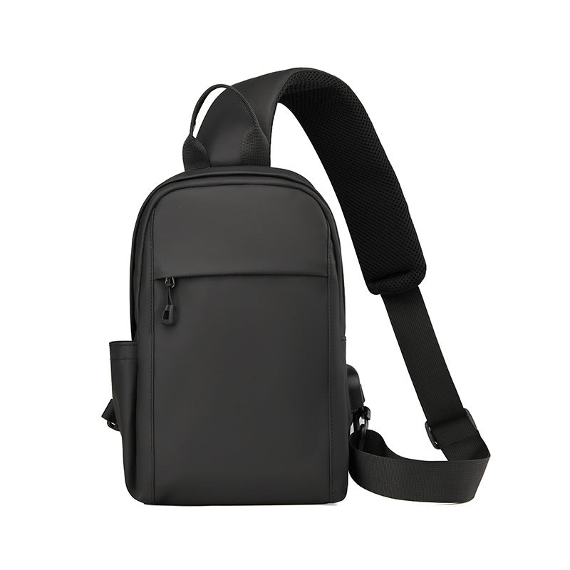 Men's Trendy Simple Derm Black Trend Style Men's Chest Bags