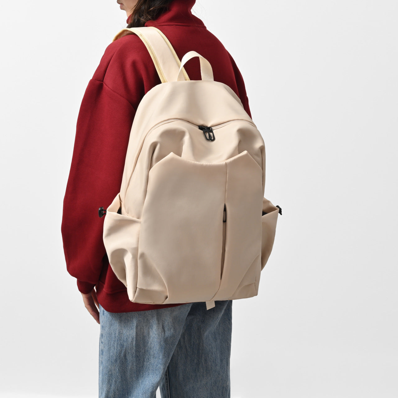 Women's & Men's & Large Capacity Solid Color College Middle School Students' Schoolbags