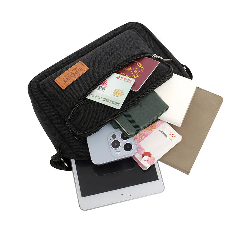 Men's Versatile Canvas Collect Money Unisex Men's Messenger Bags