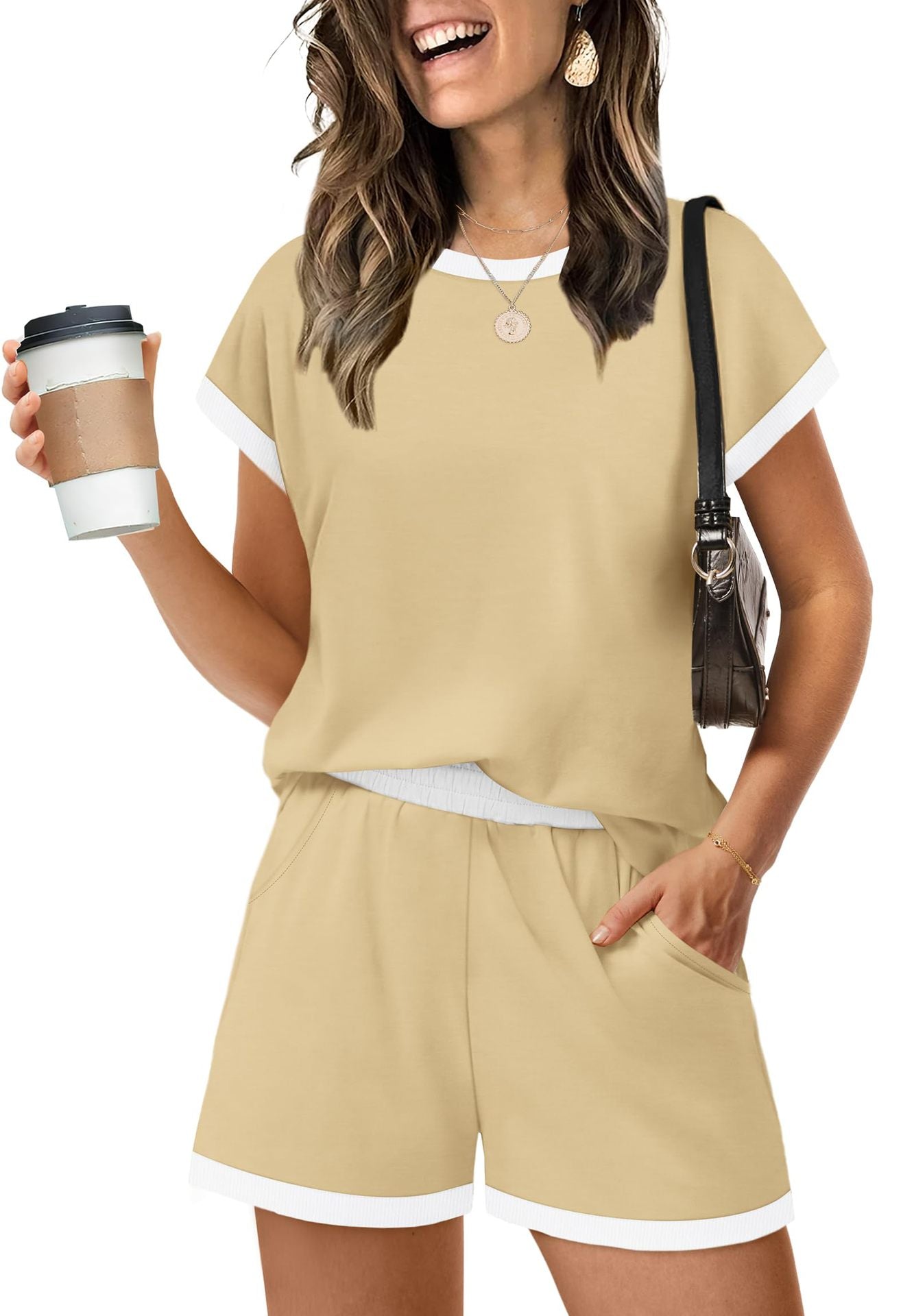 Women's Summer Round Neck Loose Pajamas Fashion Casual Suit