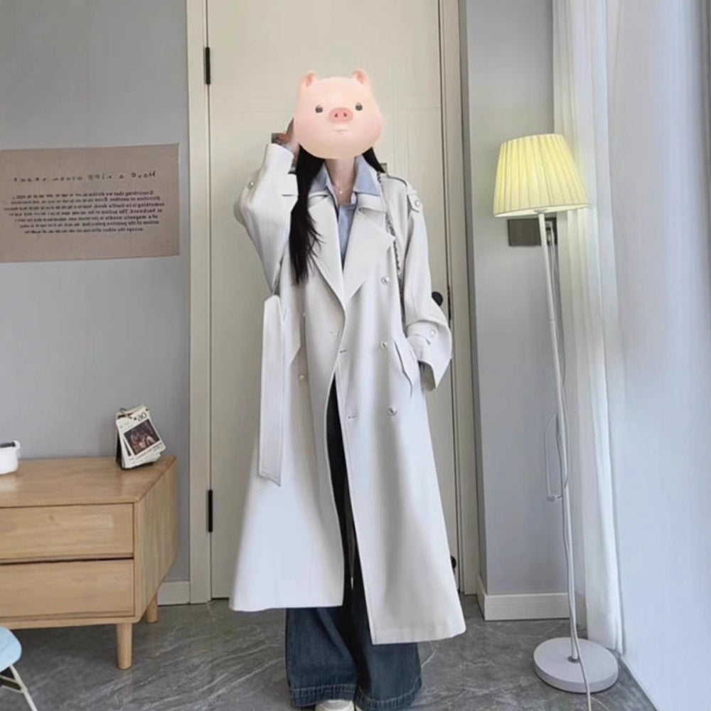 Women's Durable Large Windbreaker Korean Mid-length Coats