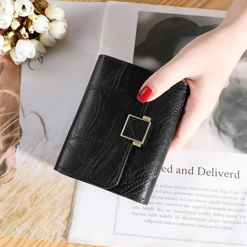 Women's High-grade Retro Fashion Solid Color Simple Ladies Wallets