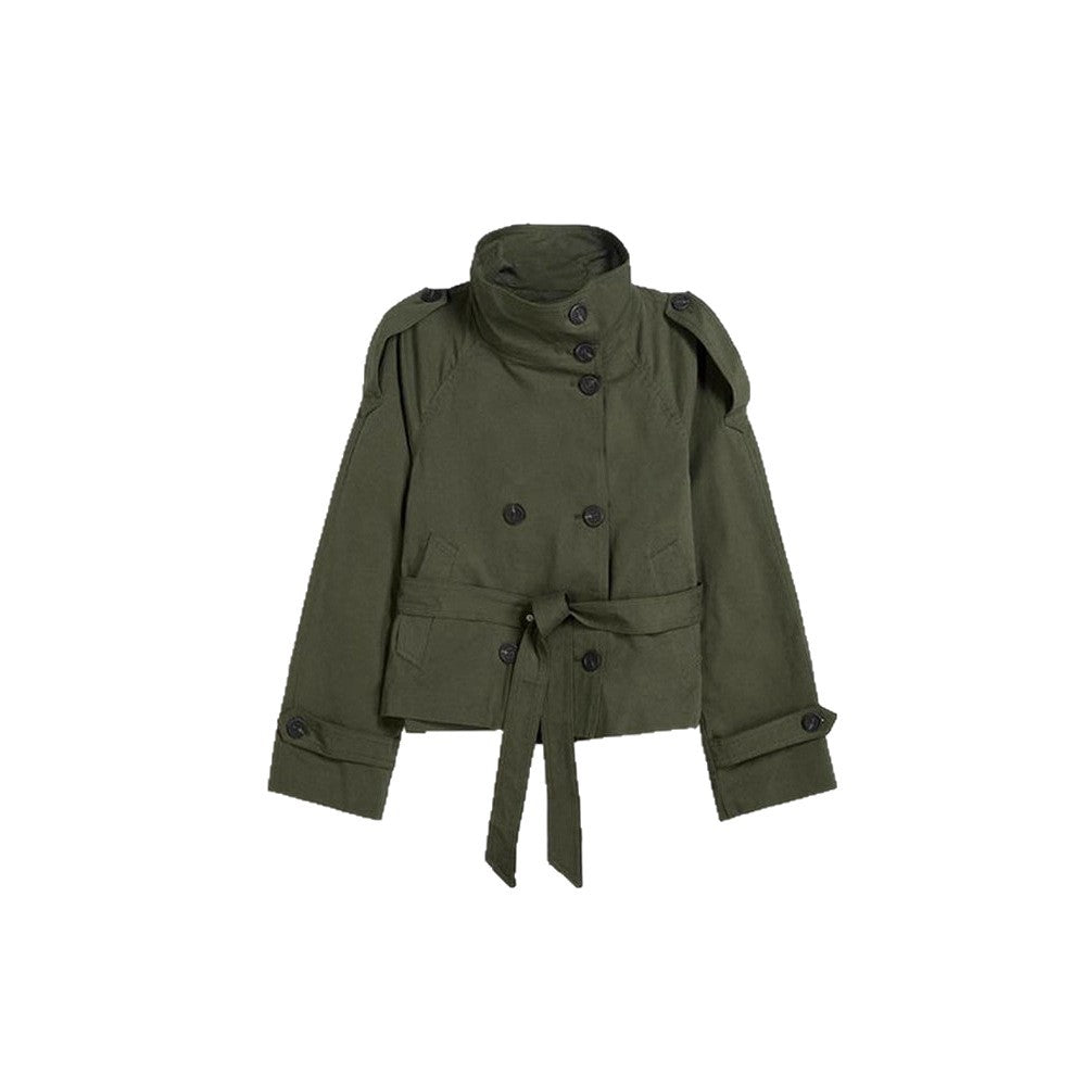 Retro Lapels Design Double Breasted Lace Up Coats