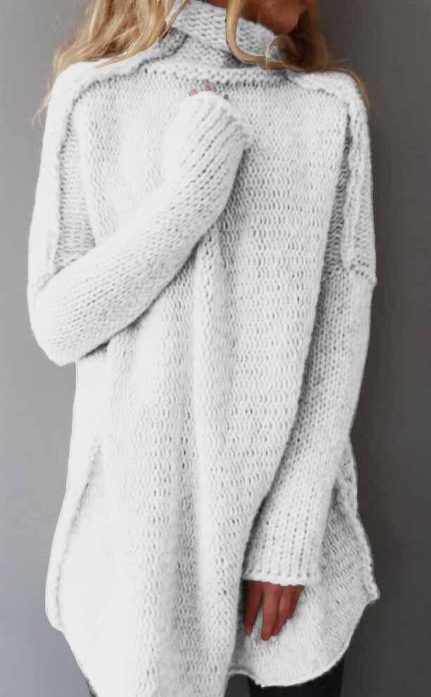 Attractive Fashion Heaps Collar Craft Long-sleeved Sweaters