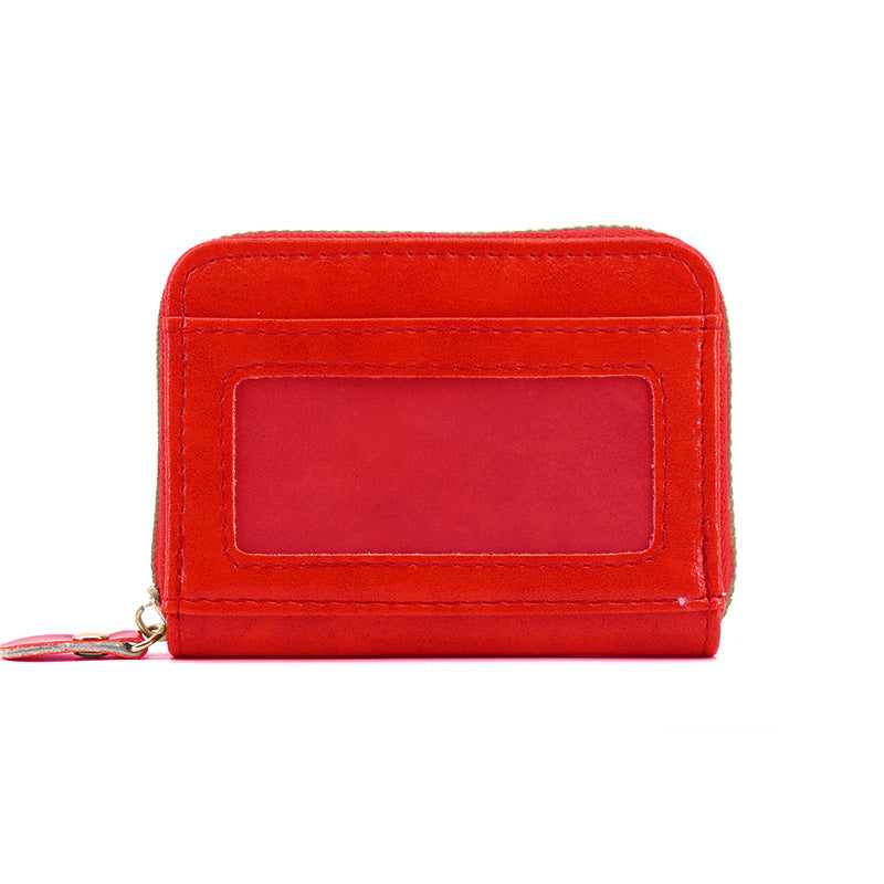 Oil Wax Vintage Organ Multifunctional Multi Card Holder